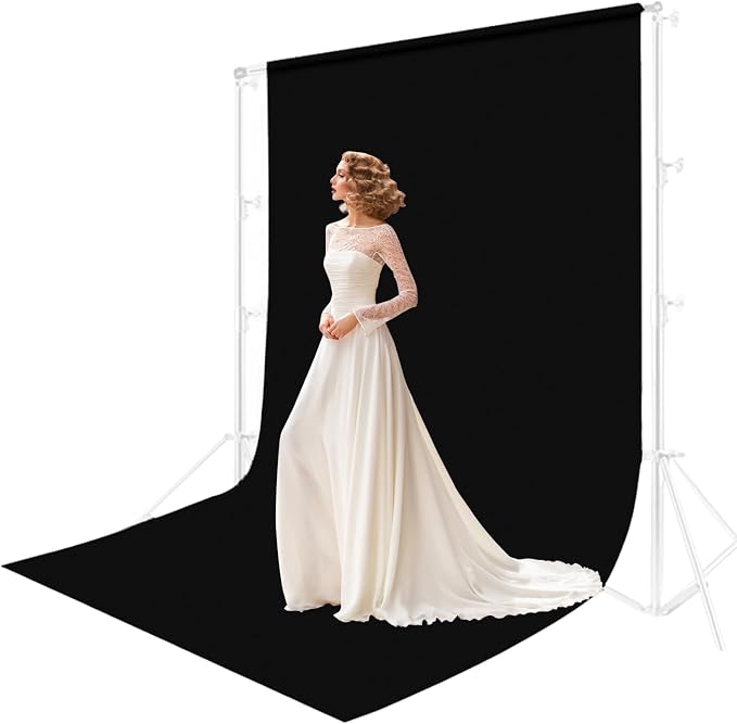5x6.5 FT Black Velvet Backdrop for Photography, Pure Black Background Screen for,Portrait, Product,Video Shooting, Non-Reflective Background Cloth for Studio,Party,Decoration by BEIYANG