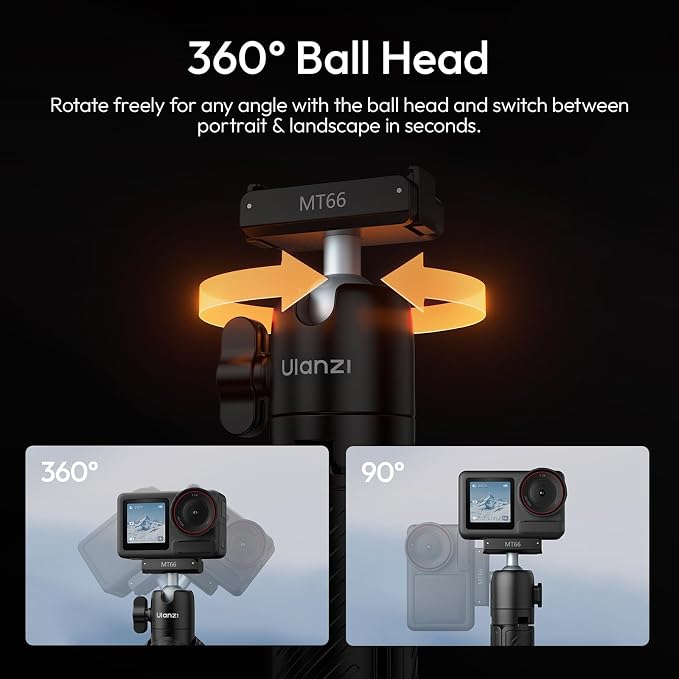 ULANZI MT66 Magnetic Mini Extension Rod Selfie Stick Tripod Handle | with Backpack Strap Mount, Quick Release Tripod for DJI Osmo Action 5 Pro/4/3/Osmo 360, for Vlog Video Recording - Image 7