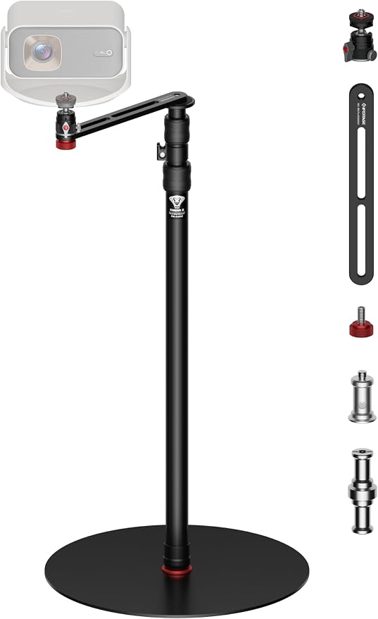IFOOTAGE RB-A400-Pe Projector Stand with Round Base Monopod | 79" Heavy Duty Camera & Light Stand, 22lb Load Capacity, Space Saving Floor Stand with 1/4" & 3/8" Mount for Projector by IFOOTAGE