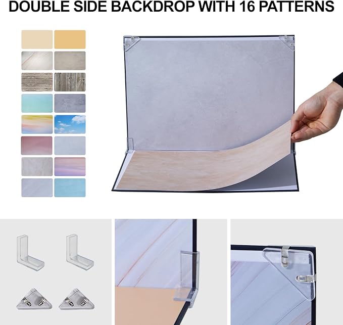 16x11.5 Inch Photo Backdrop Board, 8PCS Double Side Flat Lay Backdrop Paper, Sky Series Product Photography Backdrop Kit for Props, Food Jewelry Cosmetics, Small Content Creator Backdrops - Image 4