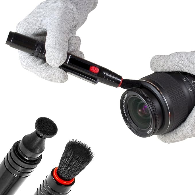 VSGO Camera Lens Cleaning Kits: Lens Cleaner, Lens Cleaning Pen, Microfiber Lens Cleaning Cloth, Air Blower, Wet Wipe, Suede Screen Cloth and Waterproof Bottle Container, Black (DKL-15) - Image 2