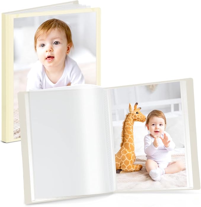 Cranbury 2-Pack Mini Photo Albums 5x7, 48 Photos, Clear Sleeves, Ivory | 24 Pockets Each, Customizable Covers, Compact Storage for 5x7 Photos & Keepsakes by CRANBURY