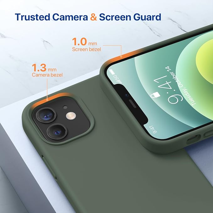 Miracase Silicone for iPhone 12 Case and iPhone 12 Pro Case, Dark Green | Liquid Silicone Gel Rubber Shockproof Drop Protection Phone Case for iPhone 12/12 Pro 6.1 inch - Image 5
