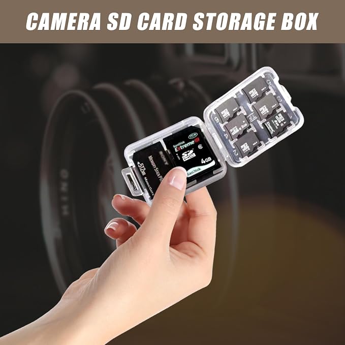 2 Pack SD Card Storage Case – 8-in-1 Hard Plastic Holder for Micro SD/SDHC/TF/MS Cards – Compact, Reusable Memory Card Organizer (Cards Not Included) - Image 4