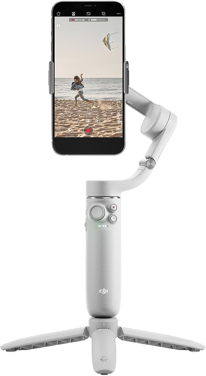 DJI OM 5 Smartphone Gimbal Stabilizer, 3-Axis Phone Gimbal, Built-In Extension Rod, Portable and Foldable, Android and iPhone Gimbal with ShotGuides, Vlogging Stabilizer, YouTube TikTok Video, Gray by Unknown