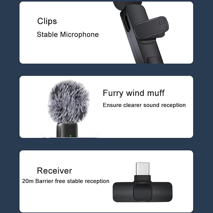 Professional Wireless Lavalier Microphone for iPhone, iPad, Android Phone, Mini Microphone, Wireless Lapel Mic for Video Recording, Interview Podcast Vlog YouTube Tiktok for Content Creators - Image 6