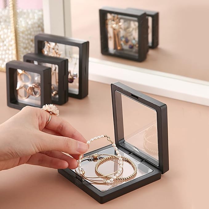 Linkstyle 10PCS 3D Floating Frame Display Stand, Challenge Coins Display Holder Case, Jewelry Specimen Medallions Storage Box Suspension Frame - Image 7