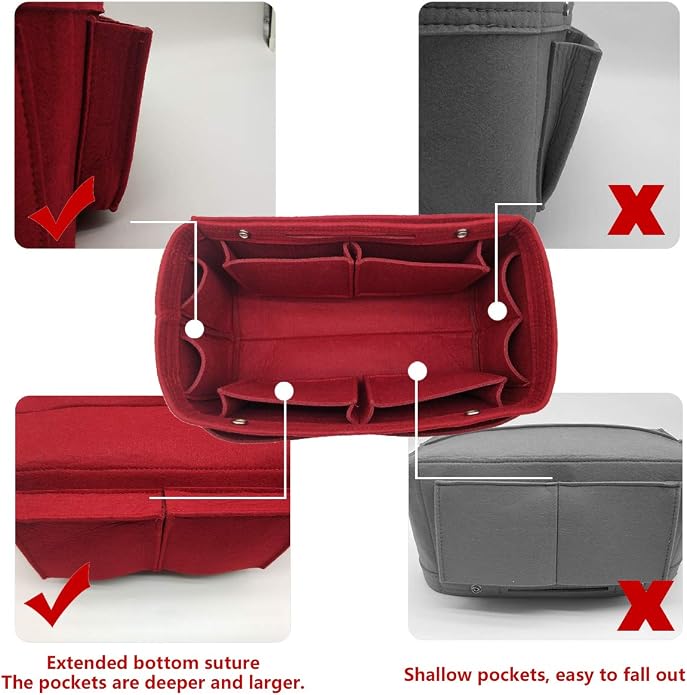 LEXSION Purse Organizer Insert Multi Pocket Bag Organizer Shaper | zipper bag, tote shaper, multi pocket bag, handbag shaper, various sizes - Image 4
