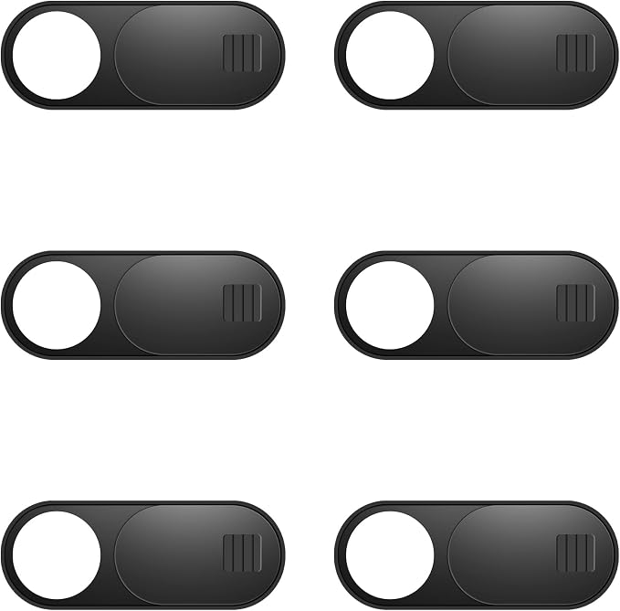 ZUCUCUC Laptop Camera Cover Slide, Camera Cover, 6 Pack Ultra Thin Webcam Cover Slide for Laptop, Desktop, PC, Tablet, Smartphone, Protect Your Privacy and Security(Black) by ZUCUCUC