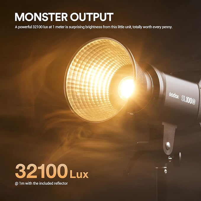 Godox SL100Bi 100W Bi-Color LED Video Light Bowens Mount,32100Lux@1M | LED Continuous Lighting w/11 FX, 2800K-6500K, TLCI97+, Wireless Control, Studio Light for Photography Video Live Streaming | LED Continuous Lighting w/11 FX, 2800K-6500K, TLCI97+, W... - Image 2