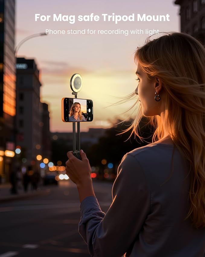 2 in 1 Magnetic Selfie Light Tripod for iPhone for Magsafe Tripod | magnetic adsorption,phone mount smartphone stand selfie stick with fill light for iPhone accessories,3 color temps brightness - Image 6