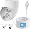 Eave Mount with Power Cable for Ring Floodlight Cam Wired Plus/Pro, Ring Floodlight Cam Pro (2nd Gen) and Blink/Google Nest/Wyze/Roku Floodlight Camera Mounting Bracket with 20ft Charging Cable by Honeast