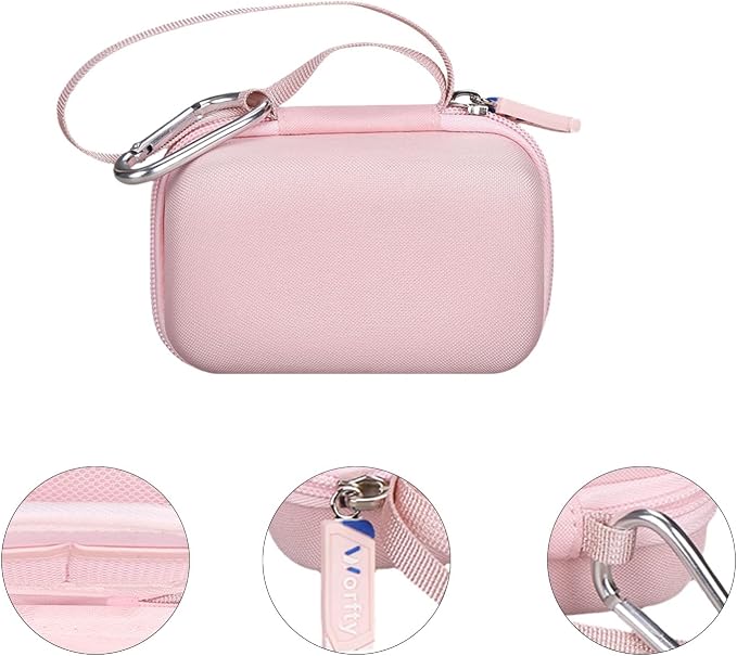 Digital Camera Case for FJFJOPK/for Lecnippy 4K Vlogging Camera/SECHKISS/Fleafer Upgrade FHD 1080P Digital Camera with Mesh Pocket for Accessories SD Card Cable (Case Only) (Pink) - Image 7