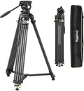 SmallRig AD-01S Video Tripod, 74" Heavy Duty Tripod with Pan and Tilt Fluid Head, Dual-Mode Quick Release Plate, Load up to 13.2lb / 6kg for DSLR, Camcorder, Cameras by SmallRig