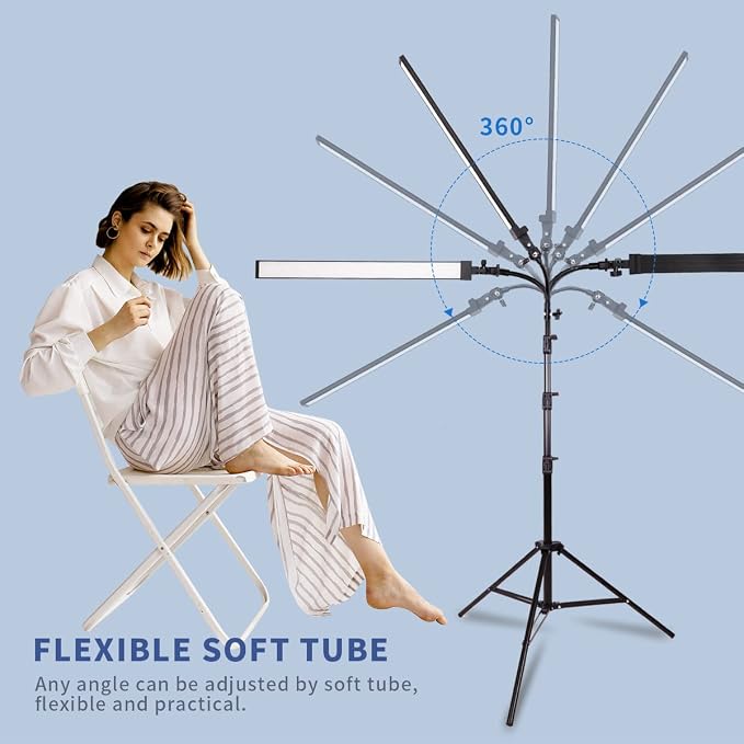 Photography Studio LED Lighting Kit with Light Stand Bag Soft Tube for Beauty, Eyebrow, Tattoo, Makeup, Dentistry, Eyelash, Portrait, Product Photography Fill Light - Image 7