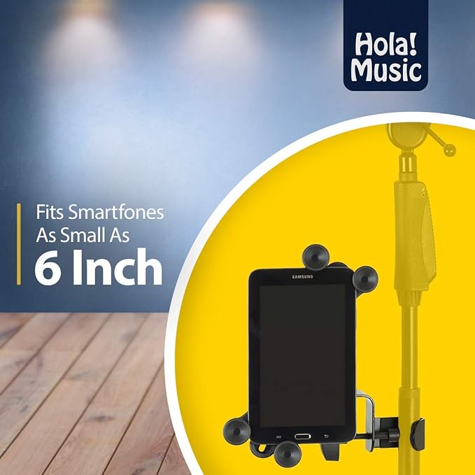 Hola! Music HM-MTH Microphone Music Stand Tablet Smartphone Holder Mount - Fits Devices from 6 to 15 Inch - Image 3