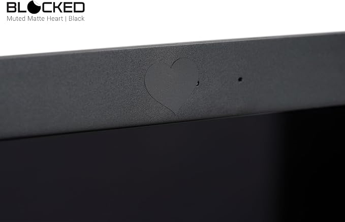 BLOCKED Original Vinyl Webcam Cover Stickers | Restickable & Stackable Privacy Covers | for All Camera-endable Devices | 3-Sizes | 57 Black Hearts (Muted Matte) - Image 5