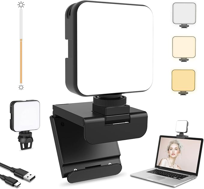 NexiGo Glow Light for Streamers, Enhanced Video Conference Lighting Kit with Webcam Style Clip, Built-in Battery, Dimmable & Rechargeable, for Streaming, Photography, Vlogging by NexiGo