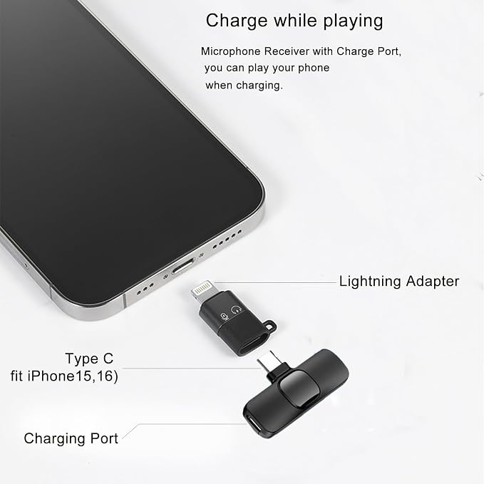 Professional Wireless Lavalier Microphone for iPhone, iPad, Android Phone, Mini Microphone, Wireless Lapel Mic for Video Recording, Interview Podcast Vlog YouTube Tiktok for Content Creators - Image 5