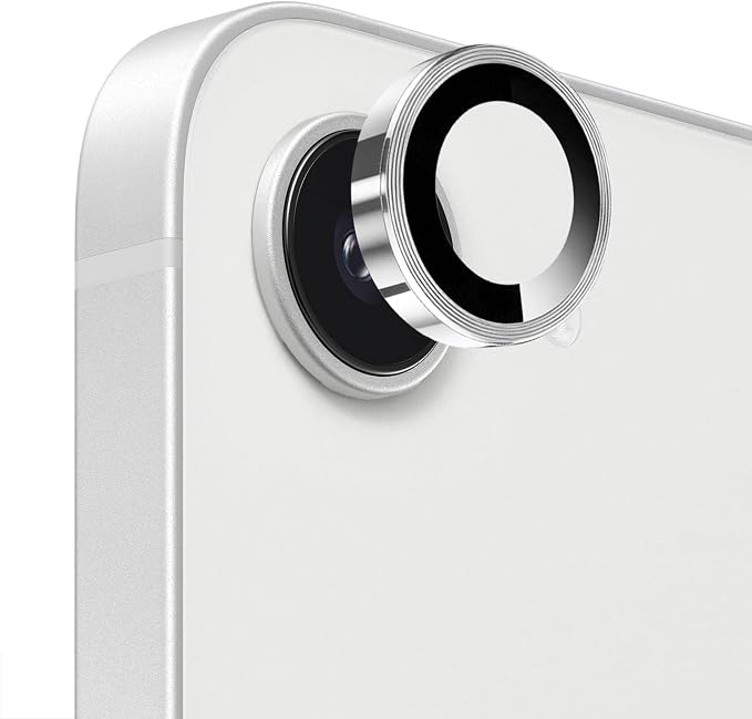 SiHPuoy 3pcs Camera Lens Protector for iPhone 17e/16e,Tempered Glass,Silver | 9H+ Hardness, Military Grade Shatterproof, Anti-Scratch, Case Friendly, HD Metal Camera Cover, Does not Affect Night Shots by SiHPuoy
