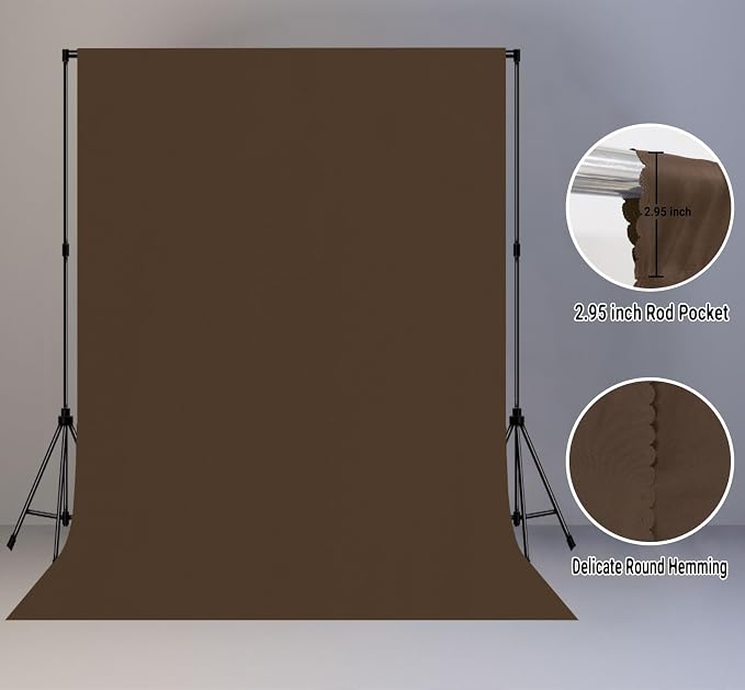 Brown Photography Backdrop for Photoshoot, Fabric 10x20ft | Polyester Studio Photo Backgrounds, Non Reflective, Easy to Hang, for Portrait Shoot, Product, Party Decor, Video Creation - Image 2