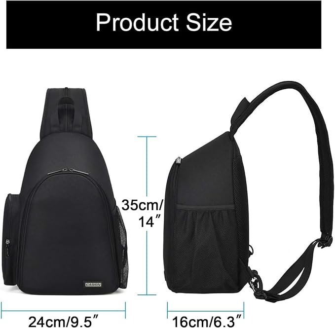 CADeN Camera Bag Sling Backpack, Camera Case Backpack with Tripod Holder for DSLR/SLR Mirrorless Cameras (Canon Nikon Sony Pentax) Black - Image 7