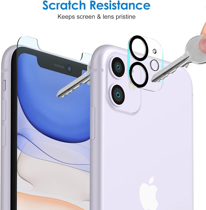 JETech Screen Protector for iPhone 11, with Camera Lens Protector, 2+2 Pack | HD Clear Tempered Glass, Face ID Compatible, Anti-Scratch Protection - Image 5
