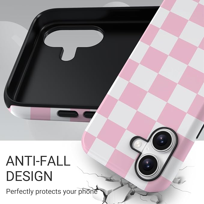 TPU Phone Case for iPhone 17, MagSafe Wireless Charging Compatible, Shockproof Slim Fit Protective Cover with Anti-Yellowing & Raised Camera Protection (Plaid 4, iPhone 17(6.3")) - Image 4