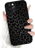 Cute Black Cheetah Print Phone Case for iPhone 12 Pro Max 6.7" | Aesthetic Leopard Pattern Design Cover Full Camera Lens Protective Shockproof Soft Slim TPU Funda for Men Women Girls by Unknown