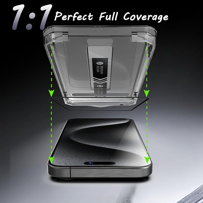 2 Pcs Privacy Screen Protector for iPhone 15/16 6.1" | Tempered Glass, Auto Dust-Elimination Installation, 9H Hardness, Bubble Free, Easy Installation, Anti-Spy, Case Friendly - Image 3