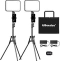 UBeesize 2 Pack LED Video Light Kit, Photography Lighting, 13" Studio Lights with 65" Tripod Stand and Phone Holders, Podcast Lighting for Video Recording,Tiktok,YouTube by UBeesize