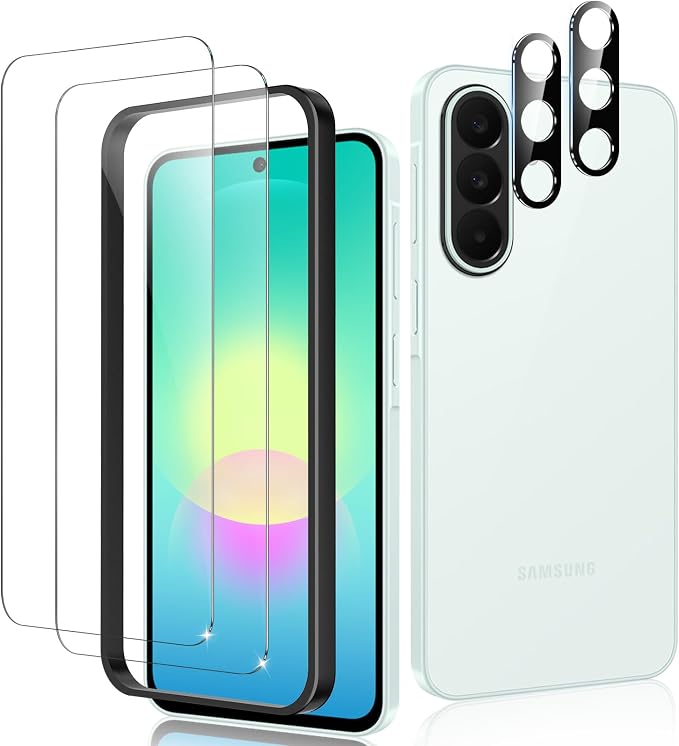 [2+2 for Samsung Galaxy A27 Screen Protector & Camera Lens Protector | Ultra Clear, 9H+ Tempered Glass, Anti-Scratch, Bubble Free, Touch Sensitivity, Full Coverage, Case Friendly, Easy Install by RXNMH