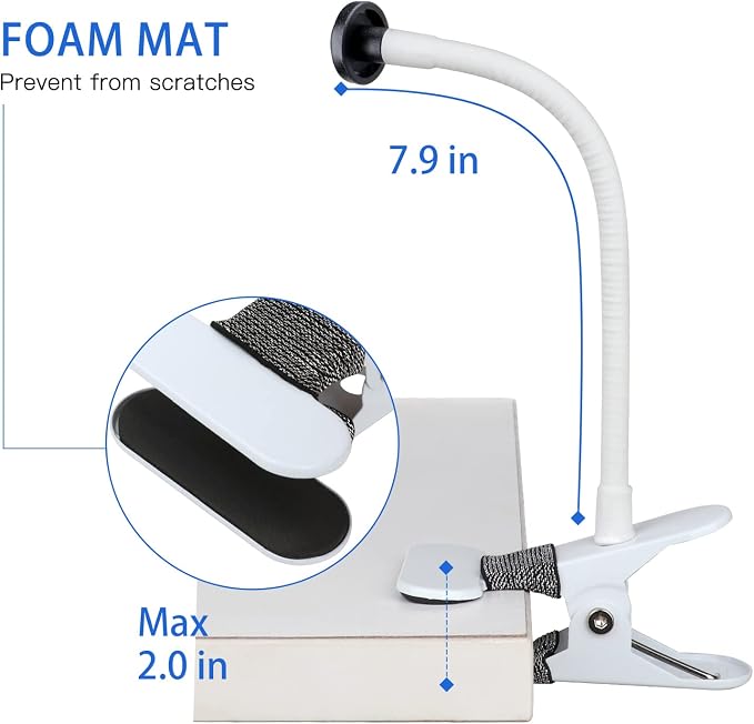 iTODOS 2 Pack Flexible Clip Clamp Mount - Compatible with Blink Mini, Outdoor (3rd Gen) XT3, XT, XT2, Indoor - 8 Inch Flexible Gooseneck Arm - Attach Camera Anywhere - Image 7