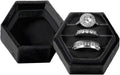 MFXIP Velvet 3 Slots Jewelry Ring Box Engagement Wedding Box Keepsake Box Bridal Photo Ring Triple Slots Hexagon by MFXIP