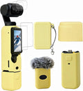 Case for DJI Osmo Pocket 3/Xtra Muse Camera, Soft Silicone Protective Case, Anti-Scratch, Slim Fit Skin with mic Cover and Screen Protector Accessories for Osmo Pocket 3/Xtra Muse (Yellow) by Frevyve