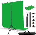 Hemmotop Green Screen Stand 7x5 ft(HxW) with 6.5x5 ft Backdrop Kit | Chromakey, for Streaming, Gaming, Zoom, Video Recording, Metal and Ployester, with 5 Clips and Carrying Case, Portable by Hemmotop
