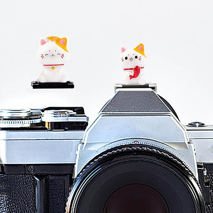 Camera Hot Shoe Cover, Cute Hot Shoe Cap, Hot Shoe Protector Compatible with Sony Fujifilm Fuji Canon Nikon Pentax Leical Panasonic (Lucky Cat) by MENGSOOD