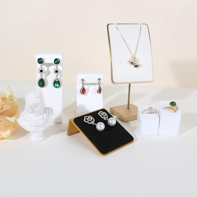 Black earring holders for selling, Velvet earring stands Jewelry display, metal gold studs board【Black】 - Image 9