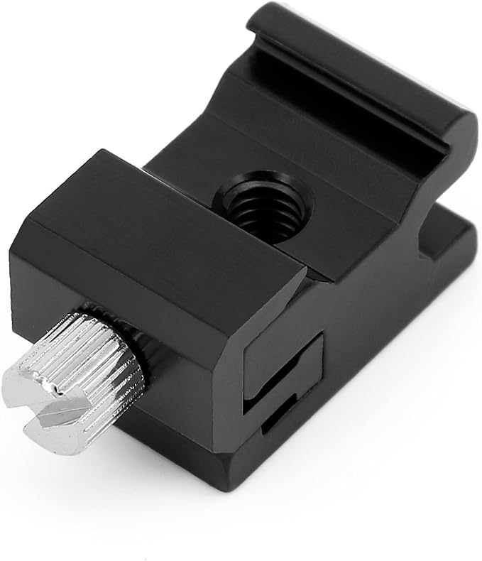 Anwenk Camera Hot Shoe Mount Adapter Flash Shoe Mount to 1/4"-20 Tripod Screw Adapter, 2X Hot Shoe Adapter + 2X Cold Shoe Adapter Combo Pack, 4 Pack - Image 2