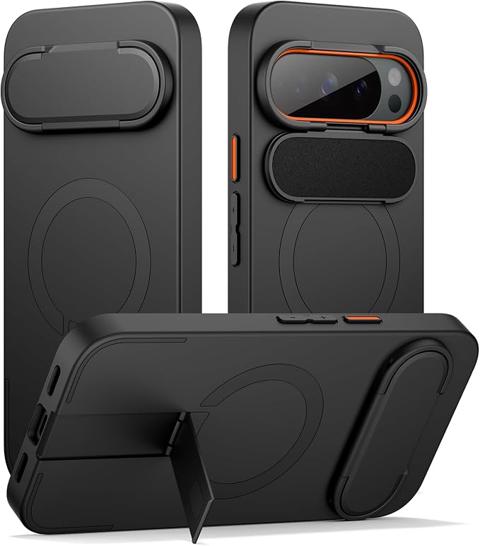 SURITCH for Google Pixel 10/10 Pro Phone Case, Compatible with MagSafe, Protective Cover with Camera Cover & Adjustable Metal Kickstand for Pixel 10/10 Pro 2025 -Black by SURITCH