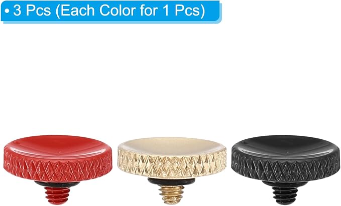 PATIKIL Camera Shutter Button, 3 Pack Soft Shutter Release Button Pure Copper Camera Button Knurled Suitable for Nikon for Fujifilm for Leica DSLR/SLR Camera, Red Matte Golden Black - Image 3