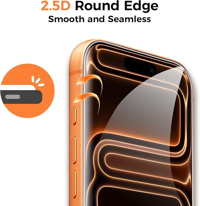 Screen Protector for iPhone 17 Pro 6.3 inch +2 Pack Orange Metal Camera Lens cover Protector - Image 6