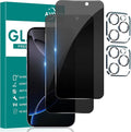 2+2 Pack Privacy Screen Protector for iPhone 16 Pro, 6.3 Inch | Camera Lens Protector, Tempered Full Screen Glass, Anti-Spy, Bubble Free, Case Friendly by AVOAR