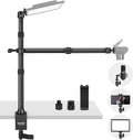 NEEWER TL253A+DS001 Table Camera Tripod with 2 Section Arm | Phone Holder, Ball Heads, Screw Adapter, Table Light Stand for Camera, Mobile Phone, Webcam, Ring Light by Neewer