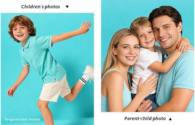 YSKE-Seamless Light Turquoise Paper Backdrop Roll for Photography, Photo Background,Roll of Paper with Backdrop Cover for Background Stand,Thick Anti-Wrinkle Matte(53''x16.4',Alpine Aqua) - Image 6