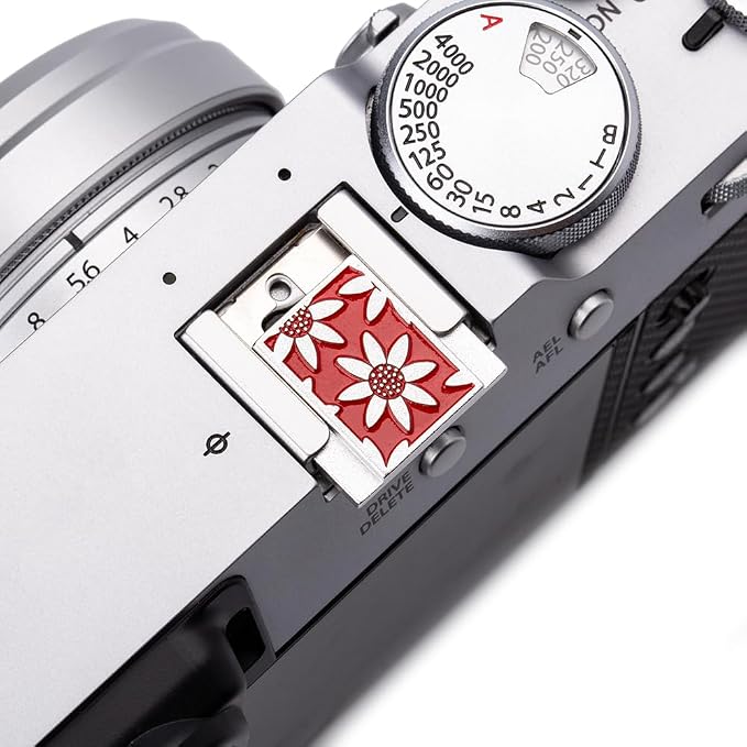 Camera Soft Release Button, Shutter Button for Fujifilm X100VI X100V X-E4 X-E3 X-T5 X-T4 X-T3 X-T30 II X-T20 X-PRO3 (red Daisy Cover) - Image 3