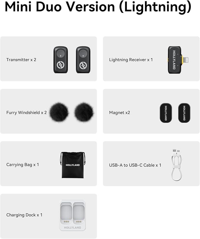 Hollyland Lark A1 Wireless Mini Microphone for iPhone 14/13/12 (2TX + Lightning RX) 48kHz/24-bit, 3-Level Intelligent Noise Cancel, Magnetic Microphone for YouTube, Podcast, Vlogging (Black) - Image 13