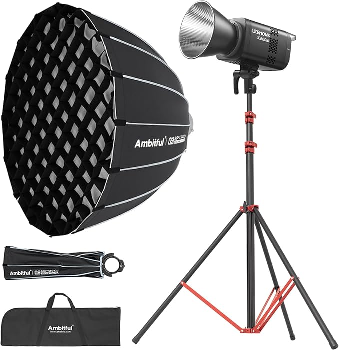 Godox LE200Bi Godox Light Kit 220W Bi-Color LED Video Light | 2800K-6500K,57700 LUX,CRI/TLCI≥98,11 FX, with Quick Release Softbox,Srand, APP Control,for Photography/Live Streaming by GODOX