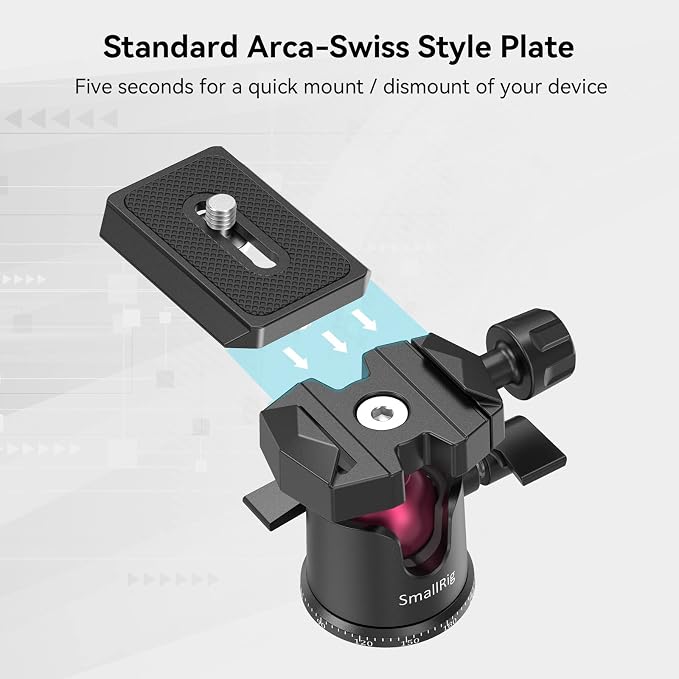 SmallRig Mini Tripod for Camera, Updated Desktop Tabletop Tripod with Arca-Type Compatible QR Plate, 360° Ball Head and 1/4 Screws Portable for Compact Cameras DSLRs, Phone, Gopro - BUT2664 - Image 5