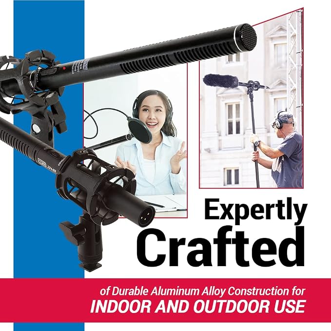 VidPro XM-55 13-Piece Professional Video & Broadcast Unidirectional Condenser Shotgun Microphone Kit - Complete Set Includes 2 Mounts Adapters Cables and More Perfect for Indoor and Outdoor Recording - Image 5